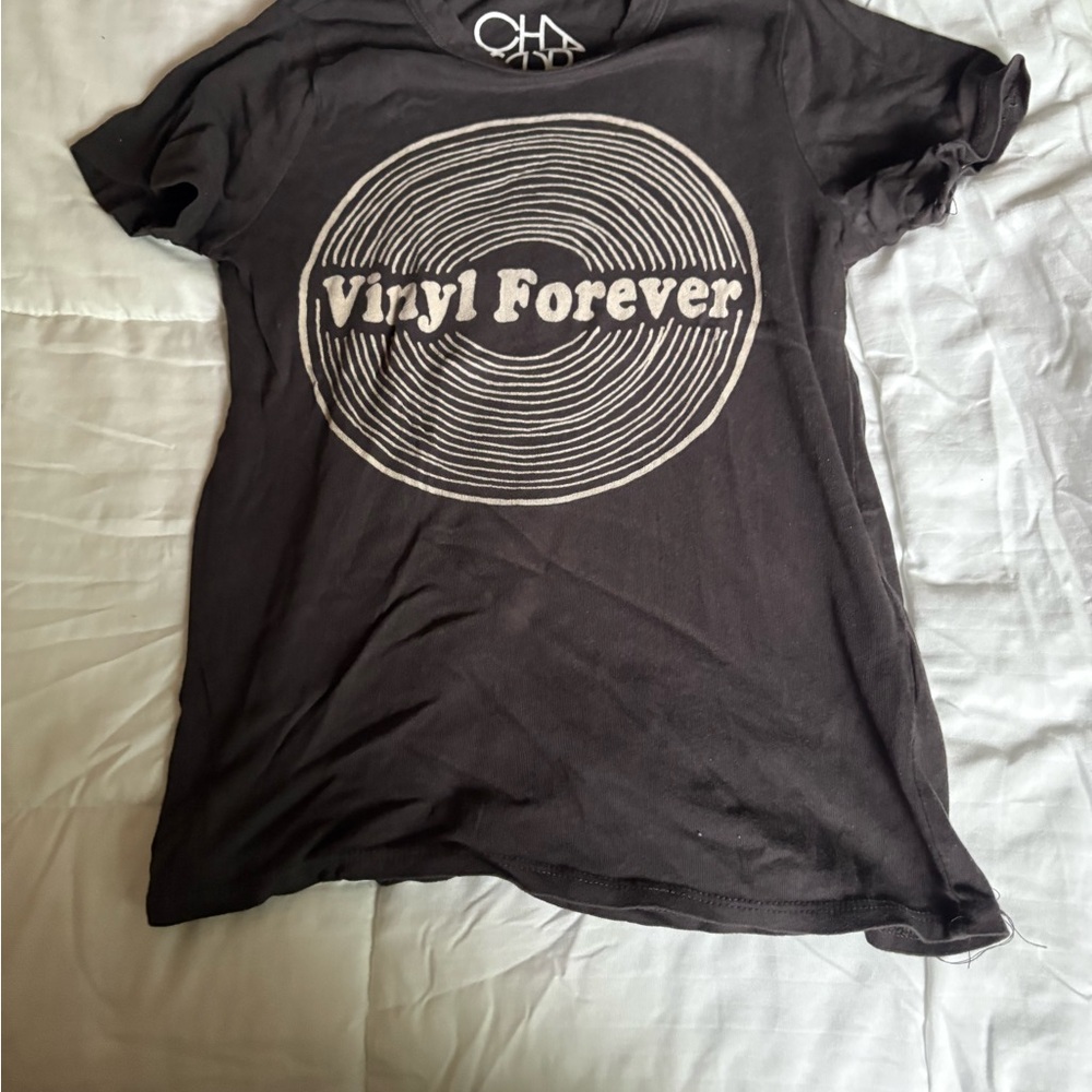 Black Graphic Short Sleeve Tee Vinyl Design